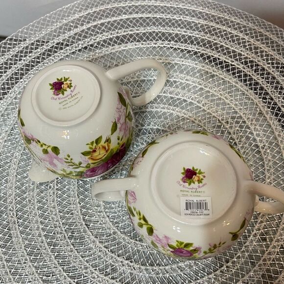 Royal Albert Pierced Cream and Sugar Set Old Country Roses NWT - Picture 9 of 16